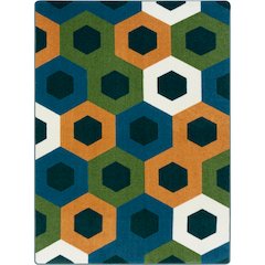 Kid Essentials Hexed 3'10" x 5'4" Area Rug in Color Citrus