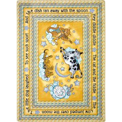 Kid Essentials Hey Diddle Diddle 3'10" x 5'4" Area Rug in Color Yellow