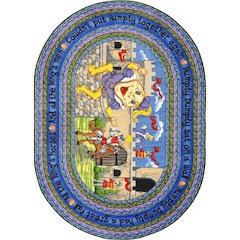 Kid Essentials Humpty Dumpty 3'10" x 5'4" Oval Area Rug in Color Multi