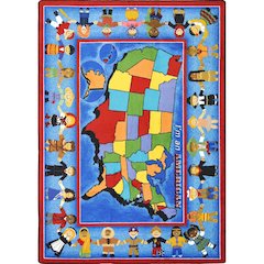 Kid Essentials I'm An American 5'4" x 7'8" Area Rug in Color Multi
