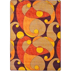 Kid Essentials Jazzy 3'10" x 5'4" Area Rug in Color Orange/Purple