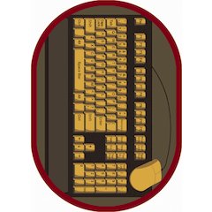 Kid Essentials Keyboard Connection 5'4" x 7'8" Oval Area Rug in Color Brown