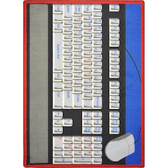 Kid Essentials Keyboard Connection 5'4" x 7'8" Area Rug in Color Gray