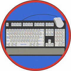 Kid Essentials Keyboard Connection 7'7" Round Area Rug in Color Gray