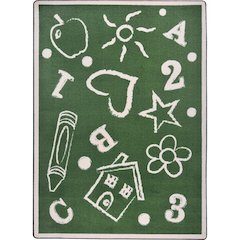 Playful Patterns Kid's Art 3'10" x 5'4" Area Rug in Color Green