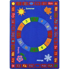 Kid Essentials Learning Time 5'4" x 7'8" Area Rug in Color Multi