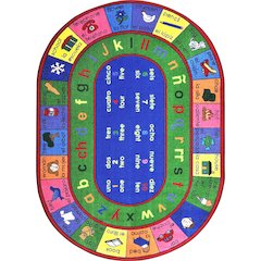 Kid Essentials LenguaLink (Spanish) 5'4" x 7'8" Oval Area Rug in Color Multi