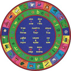 Kid Essentials LenguaLink (Spanish) 13'2" Round Area Rug in Color Multi