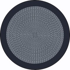 Kid Essentials Like Home 7'7" Round Area Rug in Color Navy