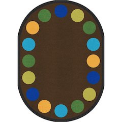 Kid Essentials Lots of Dots 7'8" x 10'9" Oval Area Rug in Color Earthtone