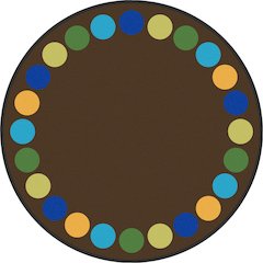 Kid Essentials Lots of Dots 13'2" Round Area Rug in Color Earthtone