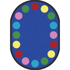 Kid Essentials Lots of Dots 7'8" x 10'9" Oval Area Rug in Color Multi