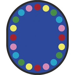 Kid Essentials Lots of Dots 10'9" x 13'2" Oval Area Rug in Color Multi