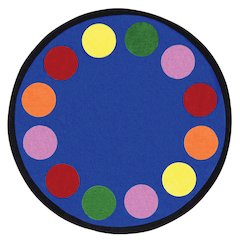 Kid Essentials Lots of Dots 7'7" Round Area Rug in Color Multi