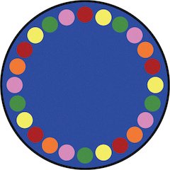Kid Essentials Lots of Dots 13'2" Round Area Rug in Color Multi
