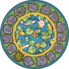 Kid Essentials Maria's Garden 7'7" Round Area Rug in Color Multi