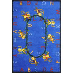 Kid Essentials Monkey Business 5'4" x 7'8" Area Rug in Color Blue