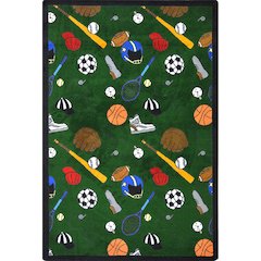 Games People Play Multi-Sport 3'10" x 5'4" Area Rug in Color Green