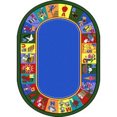 Kid Essentials My Favorite Rhymes 5'4" x 7'8" Oval Area Rug in Color Multi