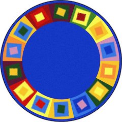 Kid Essentials Off Balance 7'7" Round Area Rug in Color Brights
