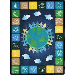 Kid Essentials One World 5'4" x 7'8" Area Rug in Color Neutrals