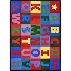 Kid Essentials Oversize Alphabet 5'4" x 7'8" Area Rug in Color Multi