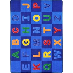 Kid Essentials Patchwork Letters 5'4" x 7'8" Area Rug in Color Multi