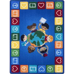 Kid Essentials Peaceful Readers 5'4" x 7'8" Area Rug in Color Multi