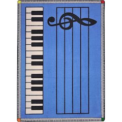 Kid Essentials Play Along 5'4" x 7'8" Area Rug in Color Blue w/ keys