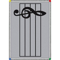 Kid Essentials Play Along 5'4" x 7'8" Area Rug in Color Gray