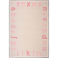 Kid Essentials Polka Dot ABC's 3'10" x 5'4" Area Rug in Color Pink