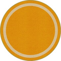 Kid Essentials Portrait 7'7" Round Area Rug in Color Goldenrod