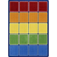 Kid Essentials Rainbow Blocks 5'4" x 7'8" Area Rug in Color Multi