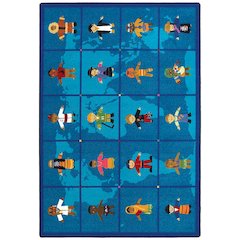 Kid Essentials Reach Across the World 5'4" x 7'8" Area Rug in Color Multi