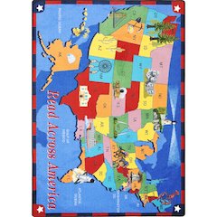 Kid Essentials Read Across America 5'4" x 7'8" Area Rug in Color Multi