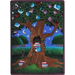 Kid Essentials Reading Tree 5'4" x 7'8" Area Rug in Color Multi