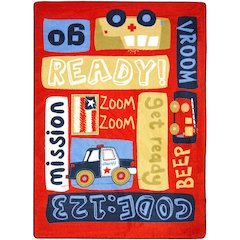 Kid Essentials Ready, Set, Go! 3'10" x 5'4" Area Rug in Color Multi