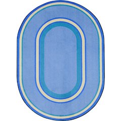 Kid Essentials Ripples 3'10" x 5'4" Oval Area Rug in Color Boy Blue