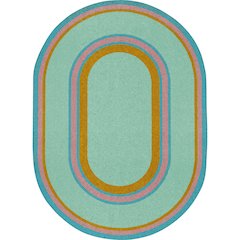 Kid Essentials Ripples 3'10" x 5'4" Oval Area Rug in Color Teal