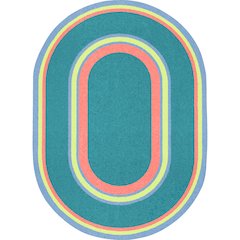 Kid Essentials Ripples 3'10" x 5'4" Oval Area Rug in Color Teen
