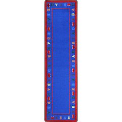 Kid Essentials Scattered Books 2'1" x 7'8" Runner Area Rug in Color Multi