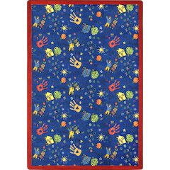 Playful Patterns Scribbles 3'10" x 5'4" Area Rug in Color Blue