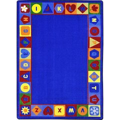 Kid Essentials Seasons & Shapes Alphabet 5'4" x 7'8" Area Rug in Color Multi