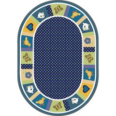 Kid Essentials Seeing Spots 3'10" x 5'4" Oval Area Rug in Color Bold