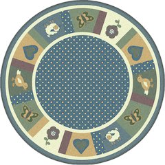 Kid Essentials Seeing Spots 7'7" Round Area Rug in Color Soft