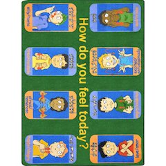 Kid Essentials Signs of Emotions 5'4" x 7'8" Area Rug in Color Multi