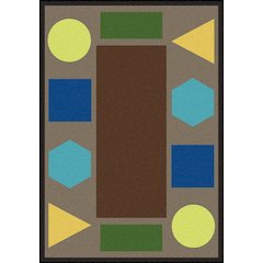Kid Essentials Sitting Shapes 5'4" x 7'8" Area Rug in Color Earthtone