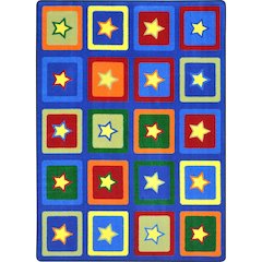 Kid Essentials Sitting Stars 5'4" x 7'8" Area Rug in Color Multi