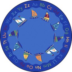 Kid Essentials Smooth Sailing 13'2" Round Area Rug in Color Multi