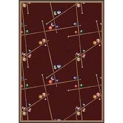 Games People Play Snookered 3'10" x 5'4" Area Rug in Color Burgundy